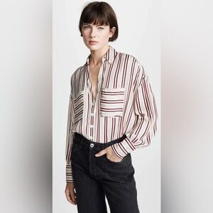 Free People Women’s Striped Mad About You Button Down Size Small